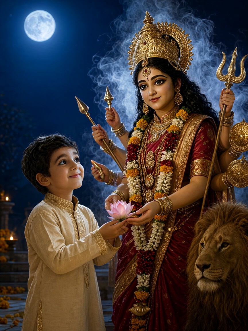 Navratri Moonlit Durga image
