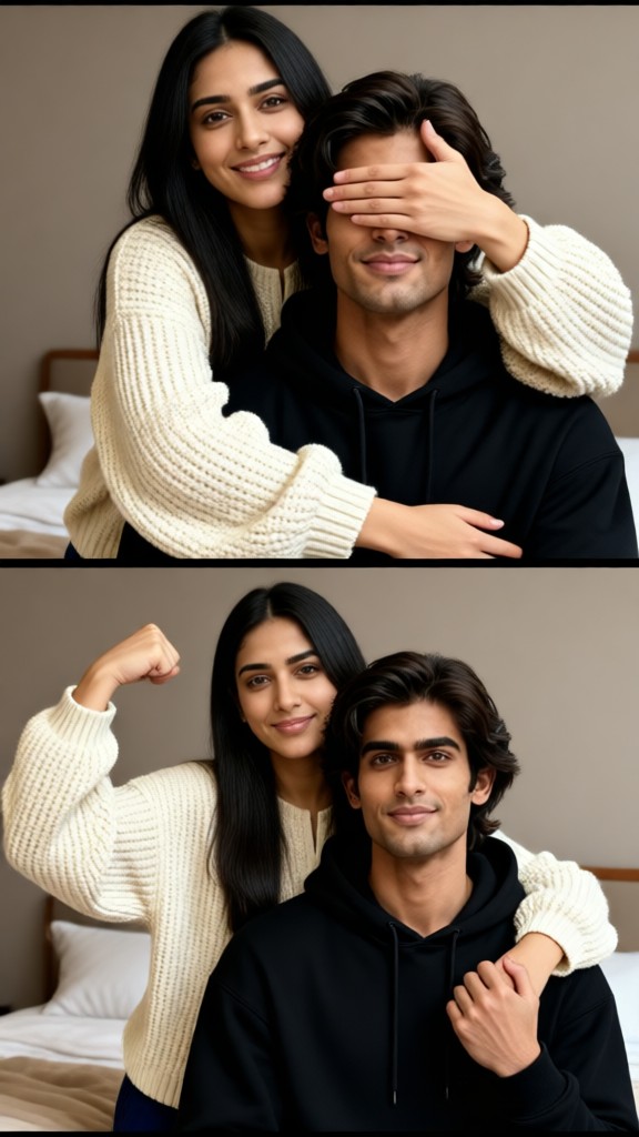 Intimate interactions between couples indoors image