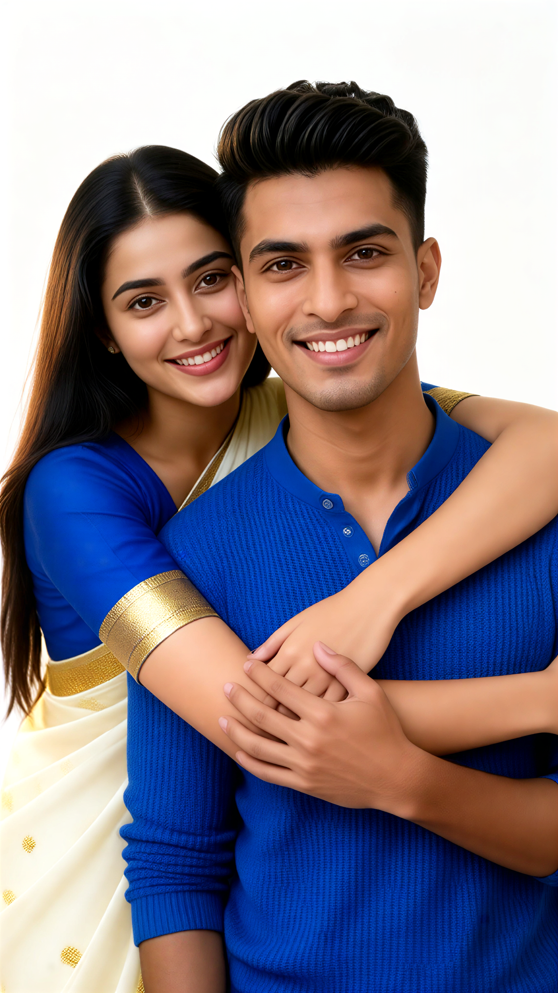 Couple Back-Hug Studio Portrait image