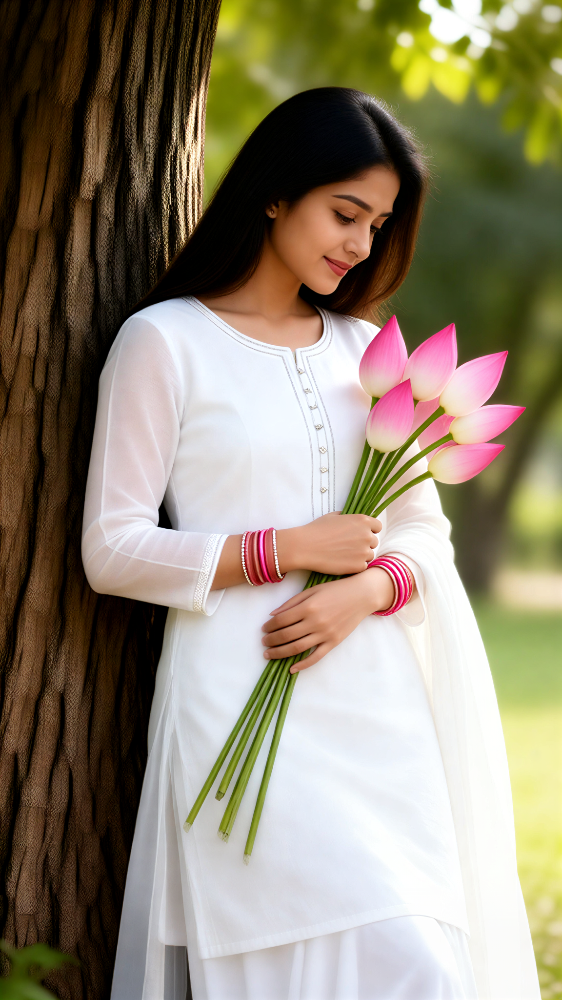Lotus Flower Sari Photo Shoot image