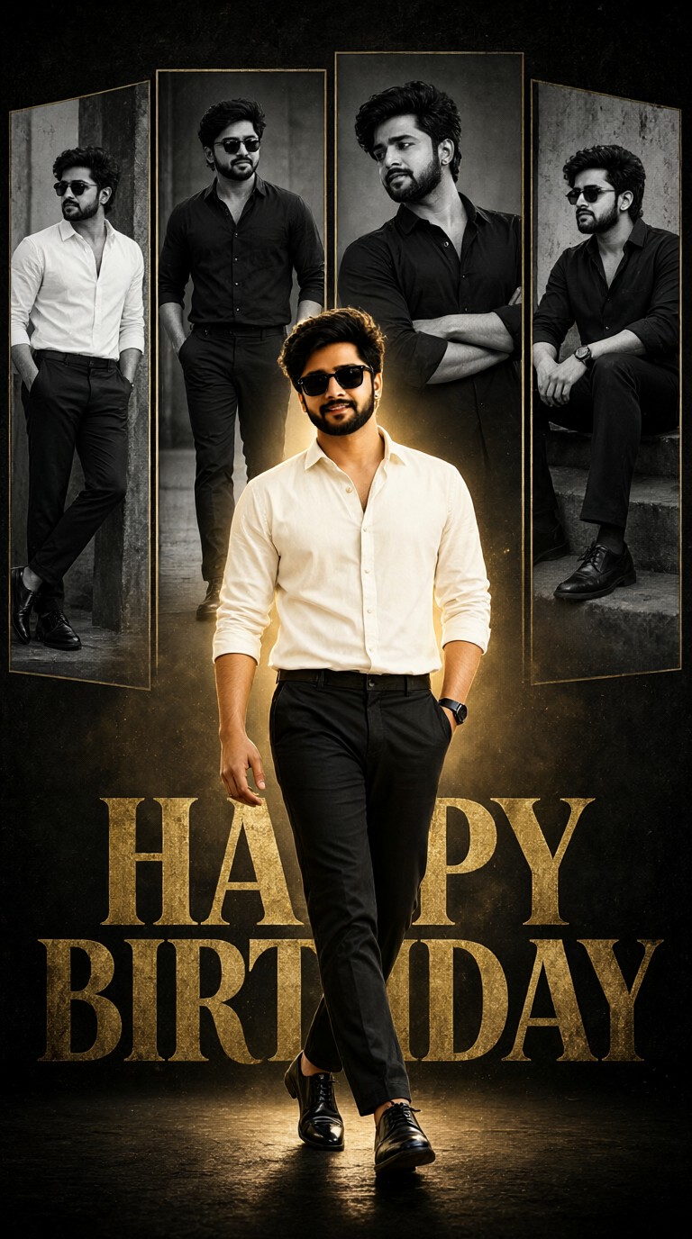 Luminous Grid Birthday Poster image