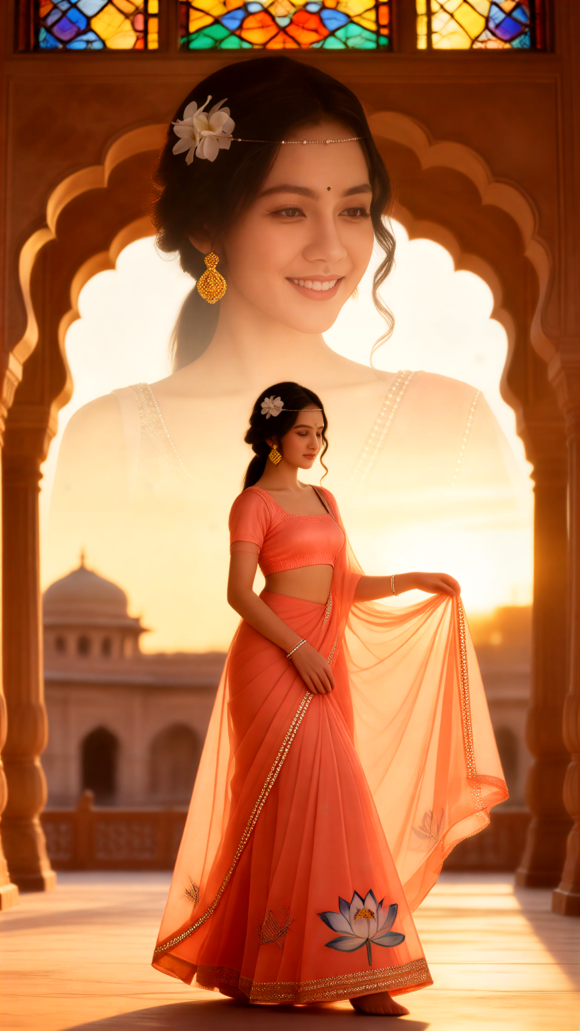 Korallenlotuspalast Sari image