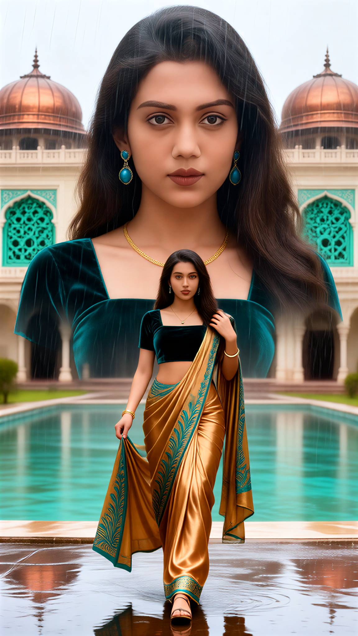 Antique Copper Peacock Sari image