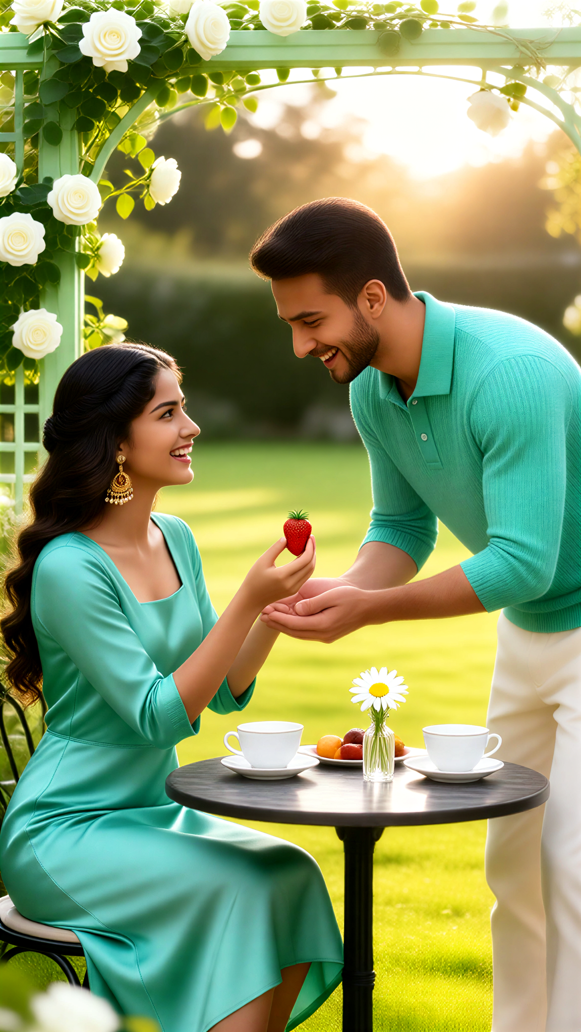 Garden Breakfast Couple image