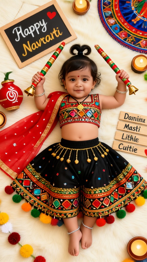Navaratri lindo niños fotografía image