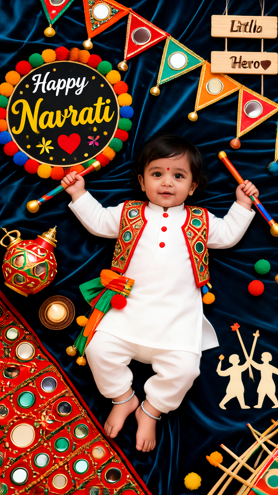 Navaratri lindo niños fotografía image