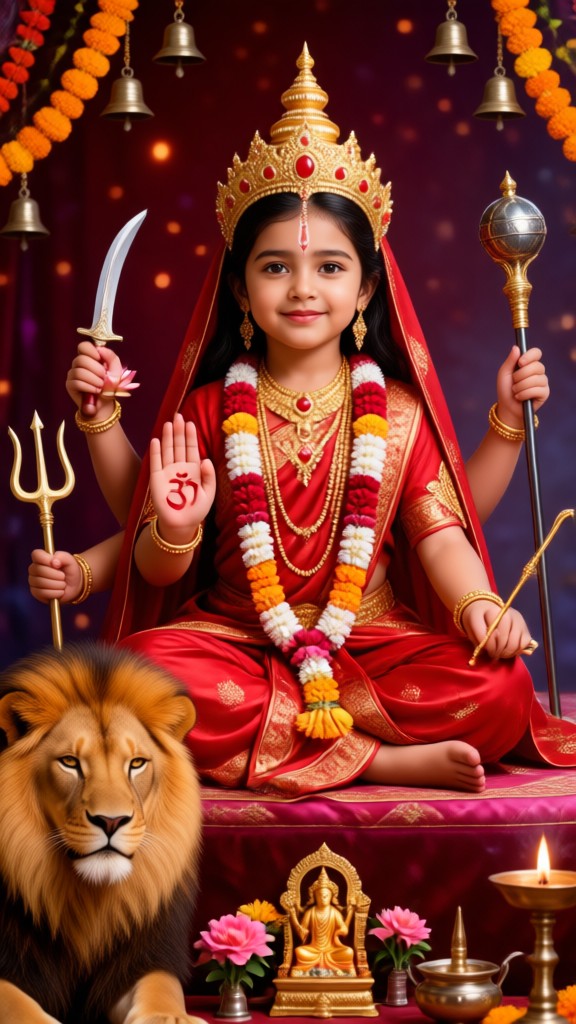 Shardiya Navratri Festival Eight-Armed Baby image