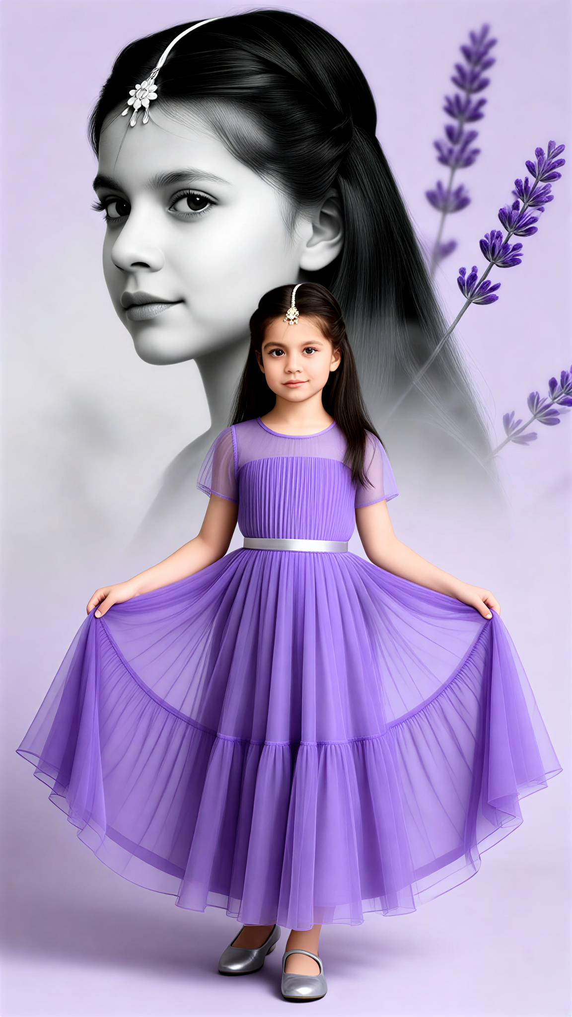Lavender Twirl Girl Double Exposure image