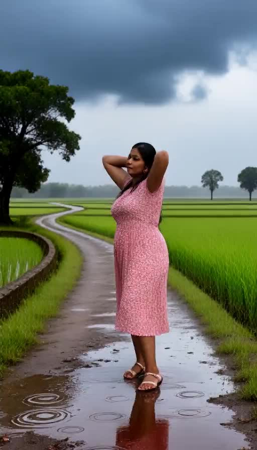 Girl Dancing in the Rain image