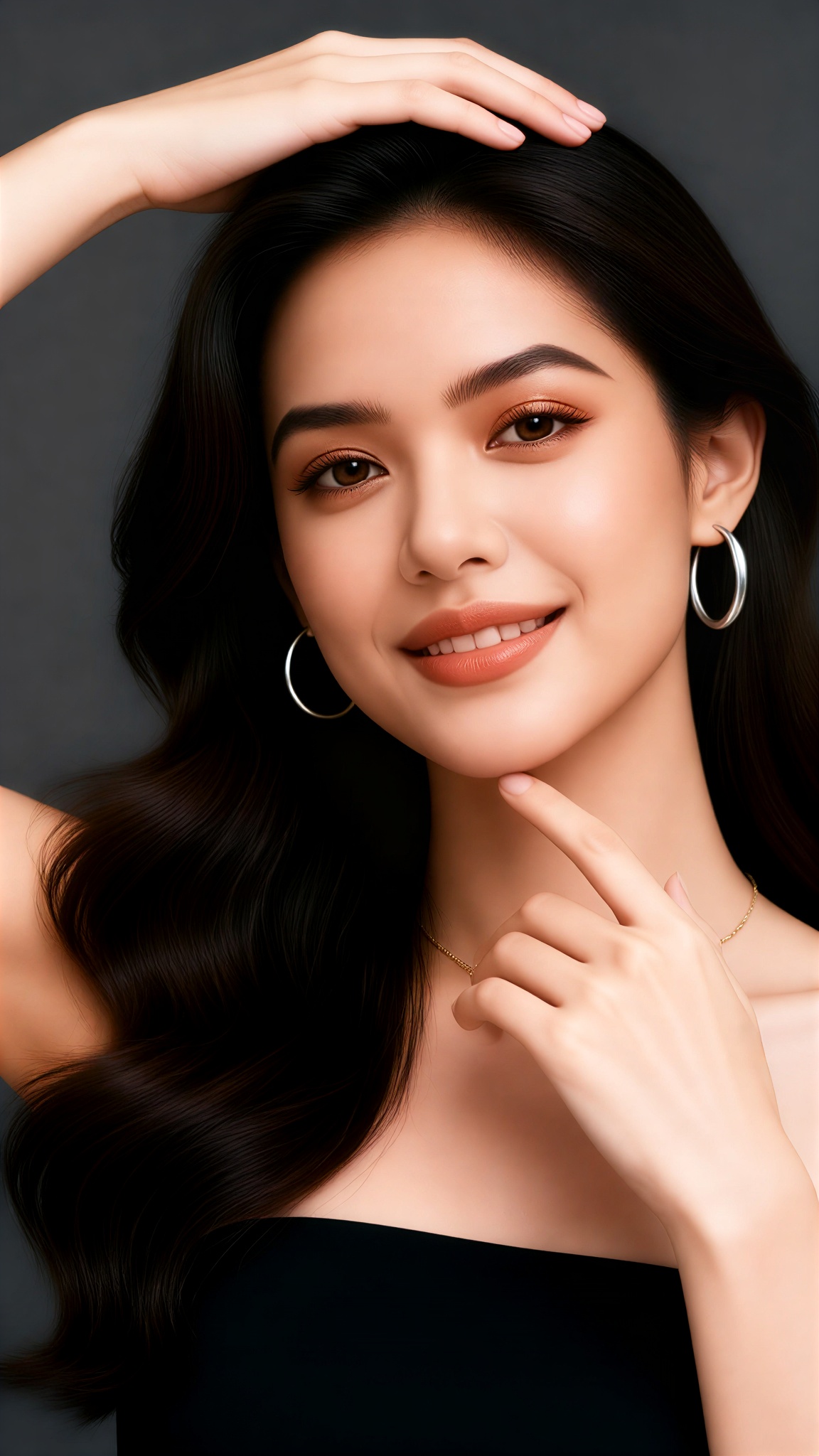 Women’s Studio Portrait: Silver Hoop Beauty image