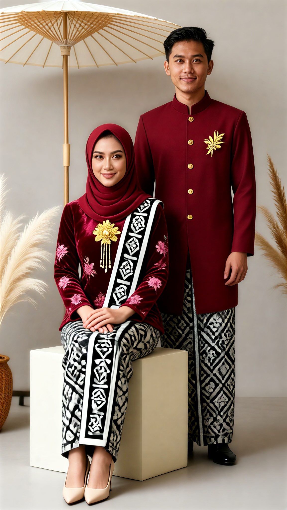 Three-color Classical Traditional Wedding Attire Photos image