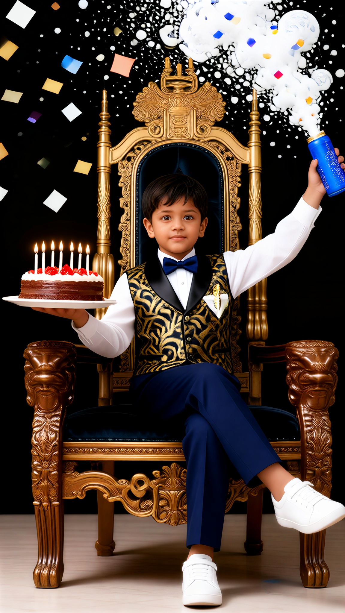 A lavish throne with snow effects to celebrate a birthday image