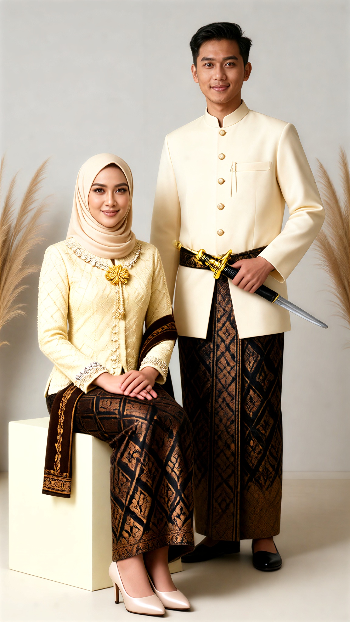 Three-color Classical Traditional Wedding Attire Photos image