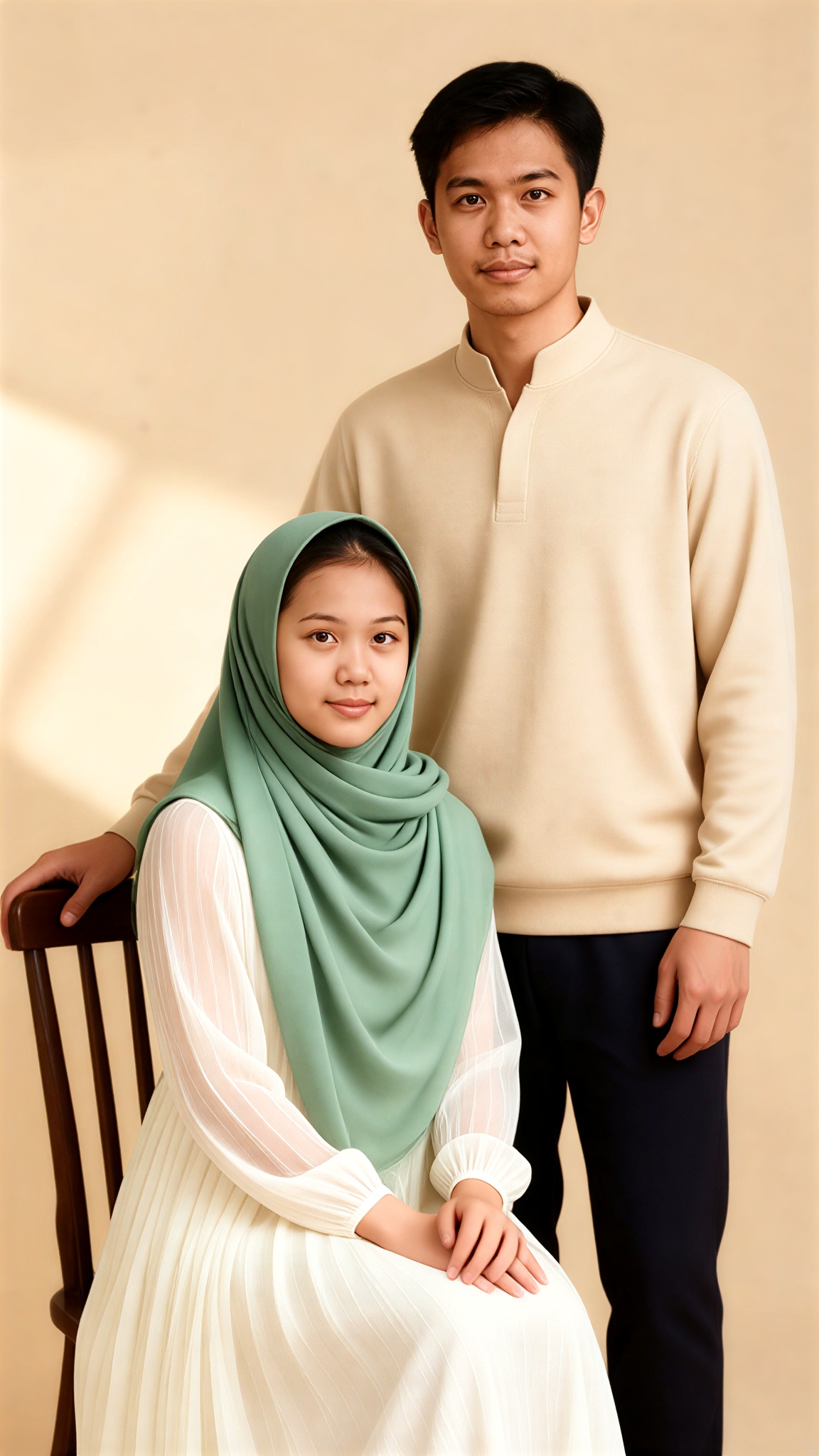 Couple Studio Portrait: Hijab Harmony image