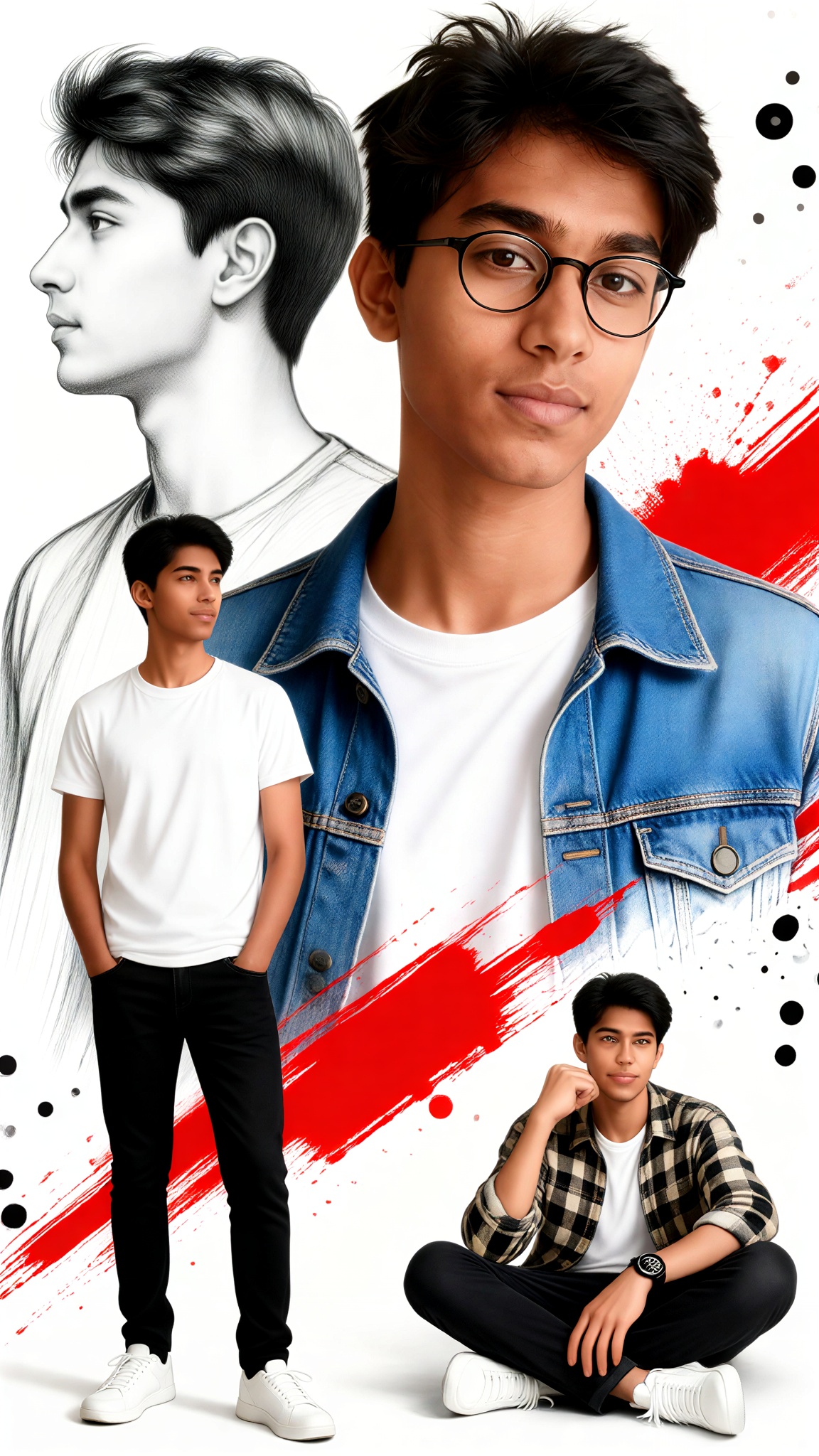 Splash-ink and Color Application with Red Ink image