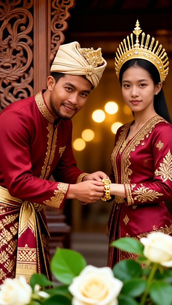  Indonesian Minangkabau Suntiang Wedding Couple image