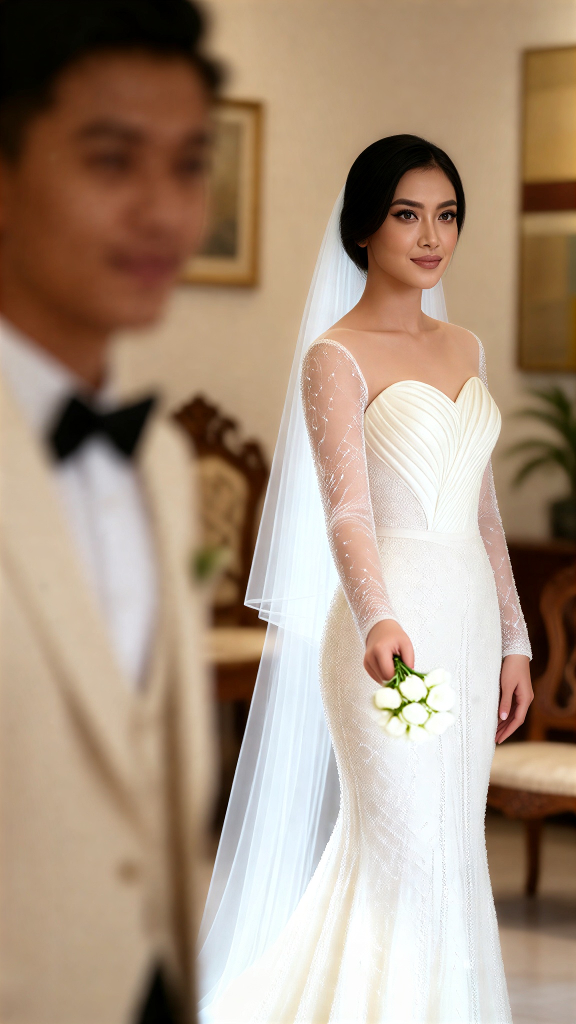 Staggered Wedding Dress Photoshoot image