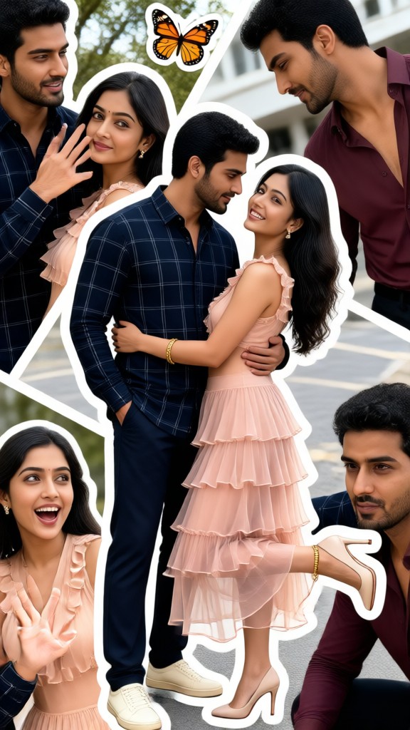 Pink Dress And Black Checkered Shirt  image
