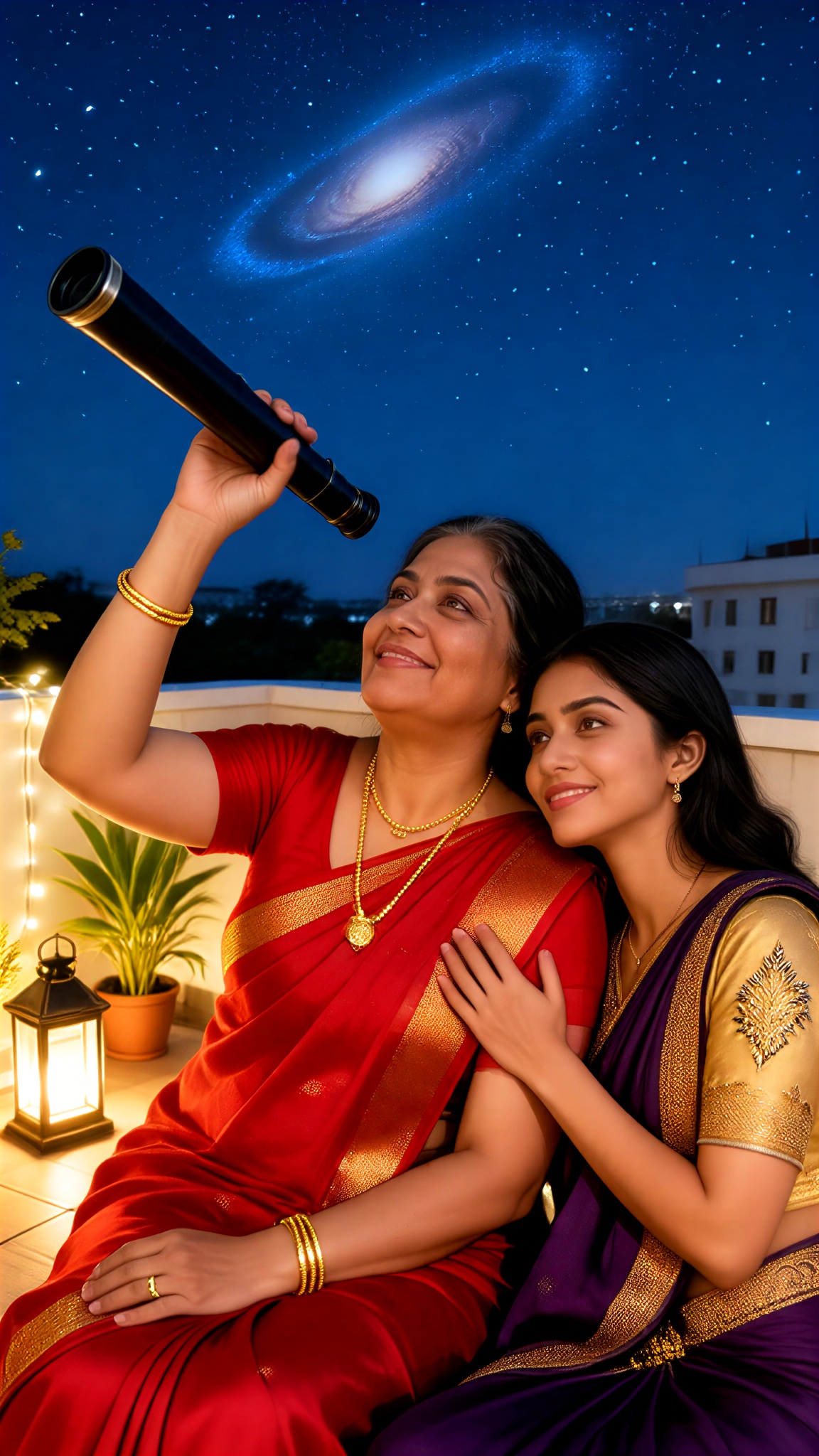 Admiring the Moon with My Mother image