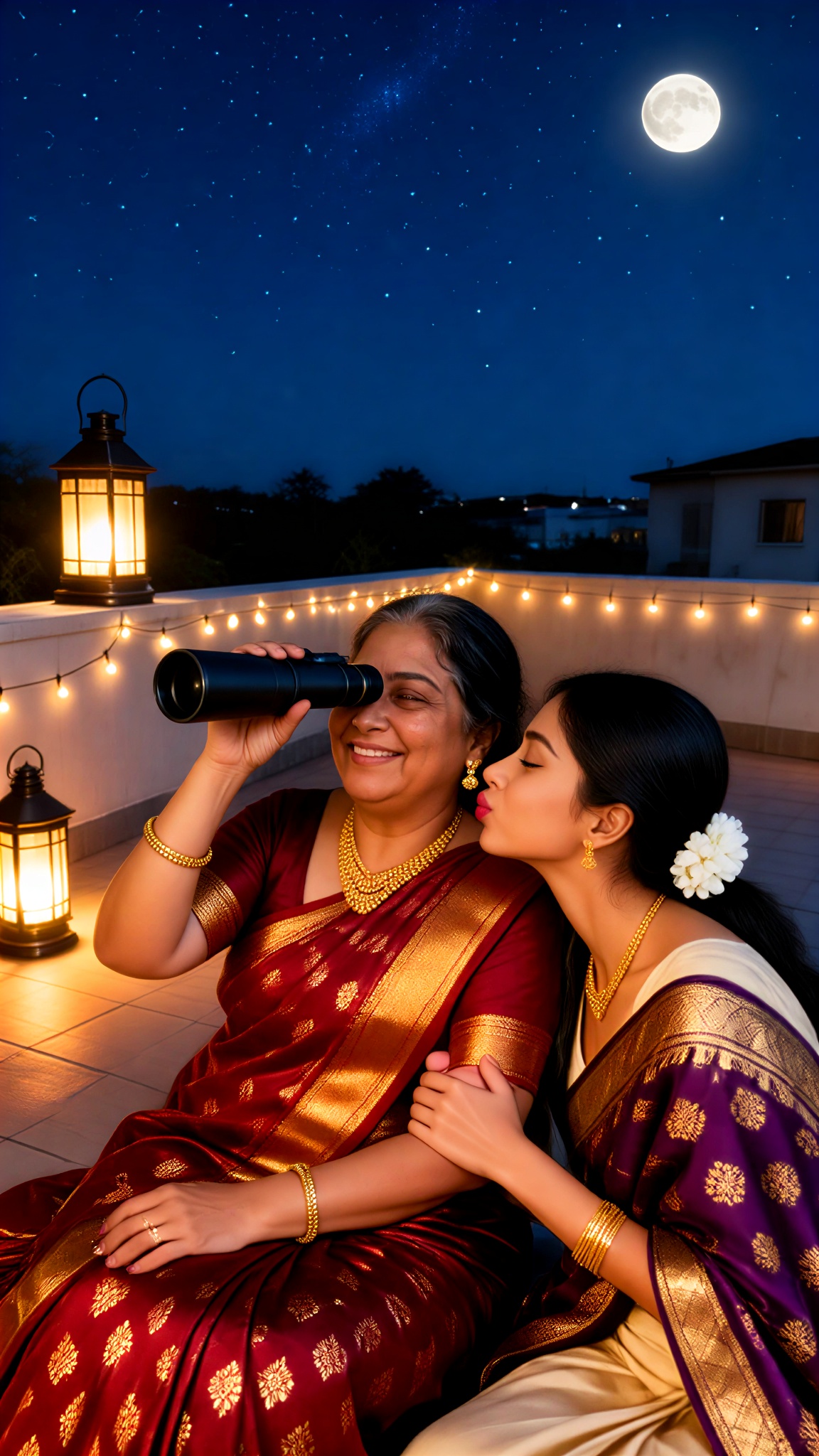 Admiring the Moon with My Mother image