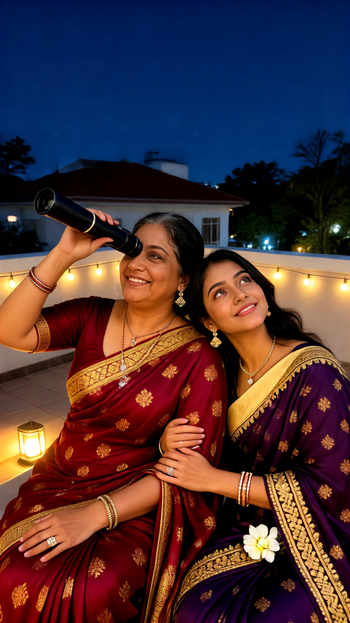 Admiring the Moon with My Mother image