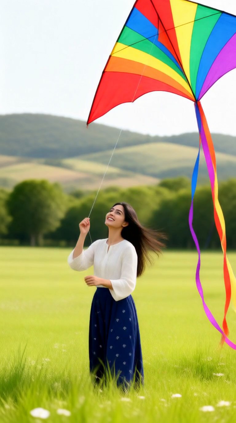 Catching the kite as it takes off image
