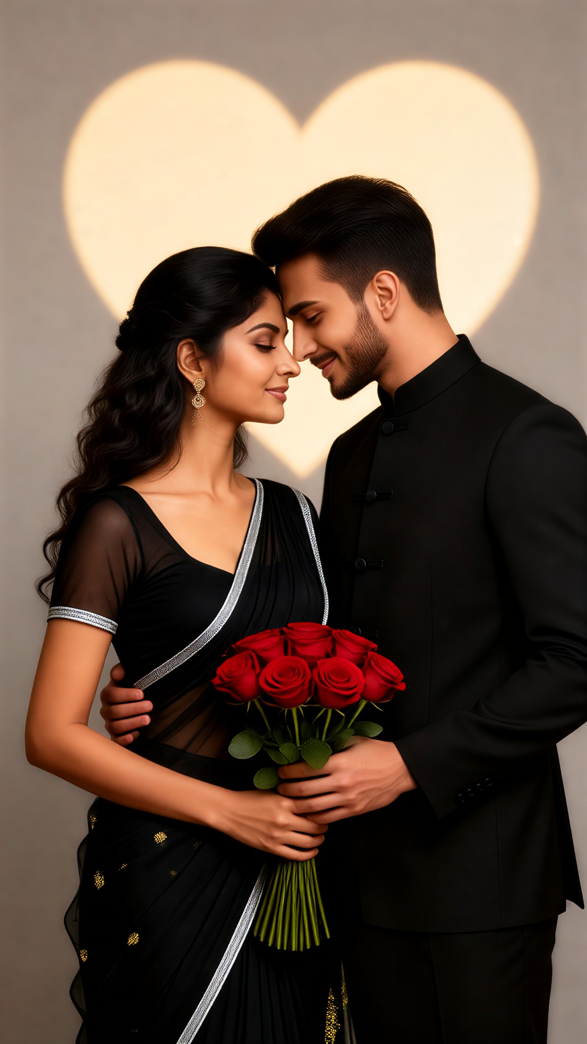 Rose Couple Portrait: Foreheads Touching image