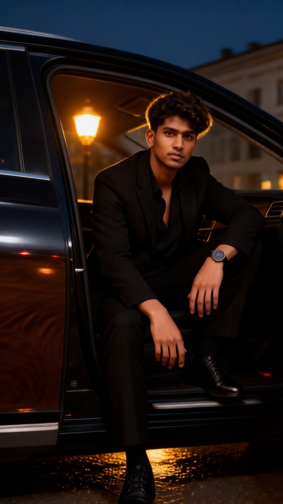 Luxury Cars and Suits at Night image