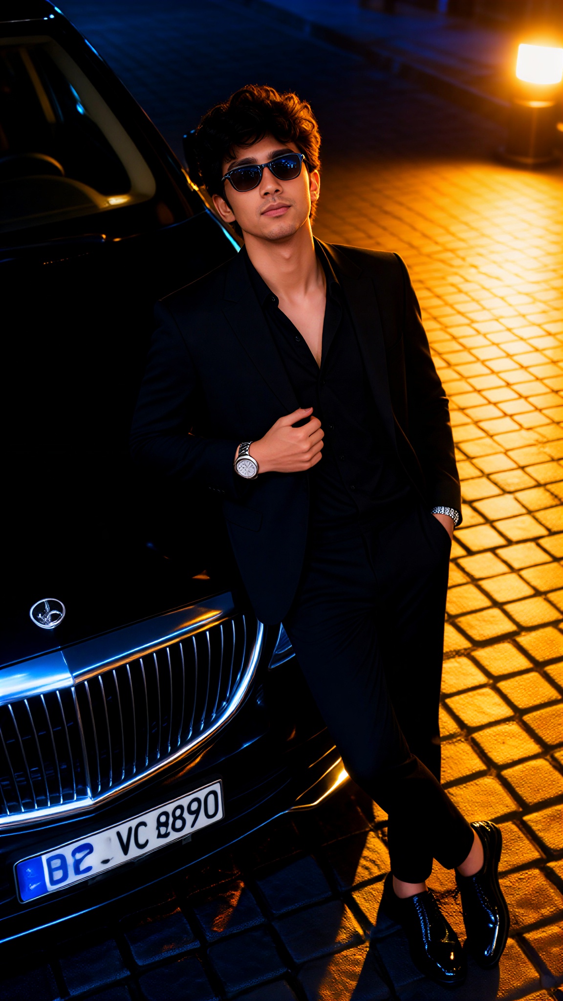 Luxury Cars and Suits at Night image