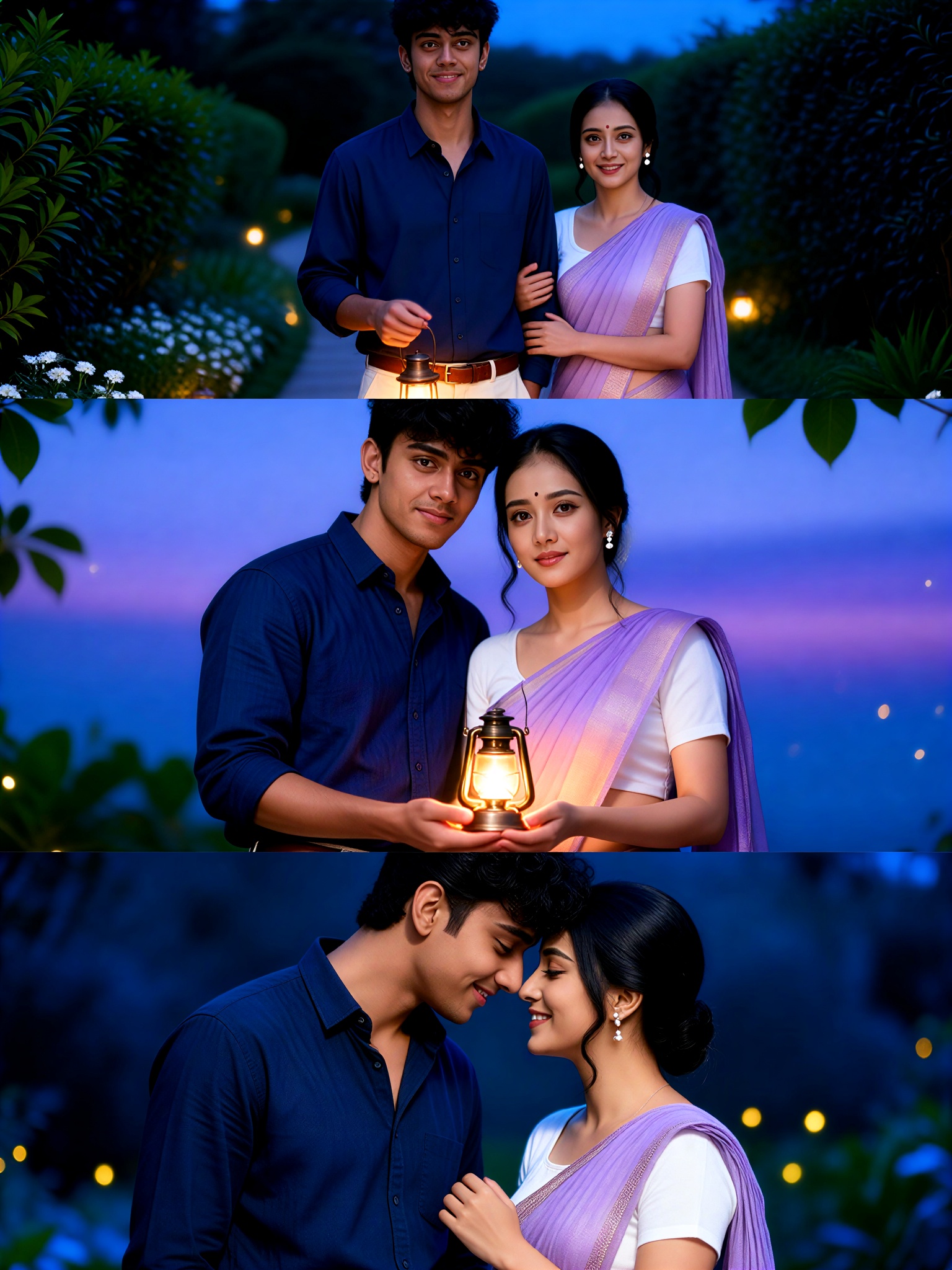 Firefly Garden Forehead-Touch Couple Triptych image