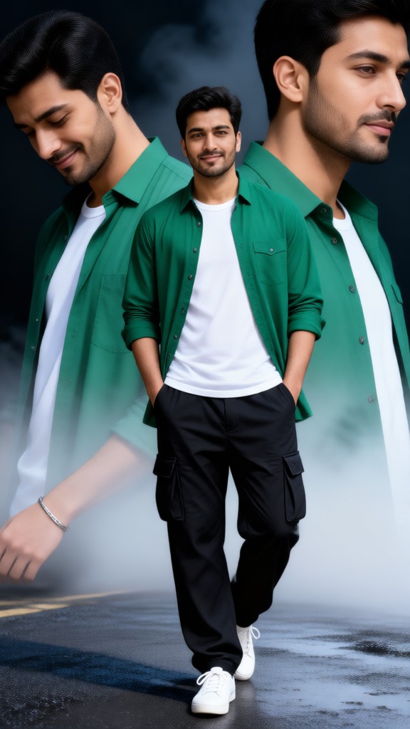 Stylish Green Shirt Man image