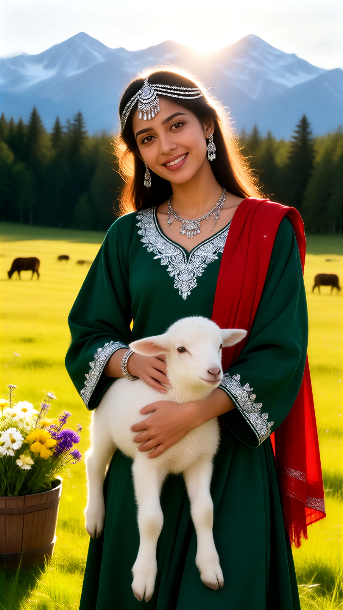 A Little Lamb on a Snowy Mountain 사진 image