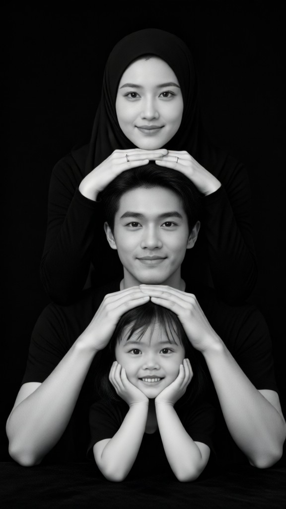 Black-and-white family photograph-1 image