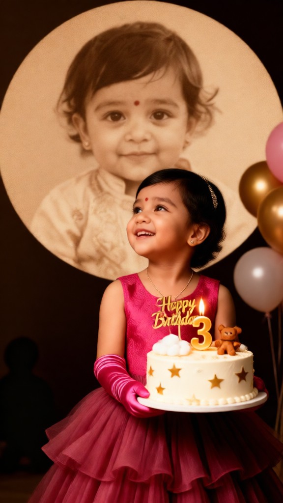 Baby in Pink Tulle Skirt Birthday image