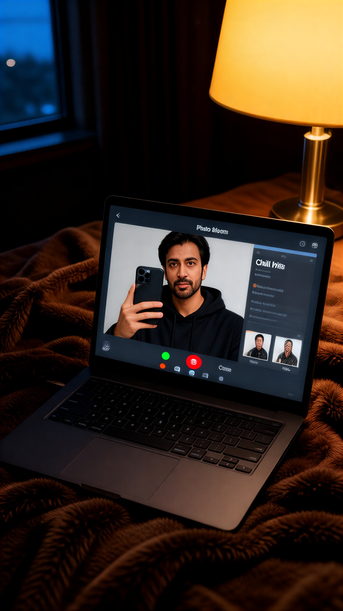 Selfie Scenes on a Laptop Screen image