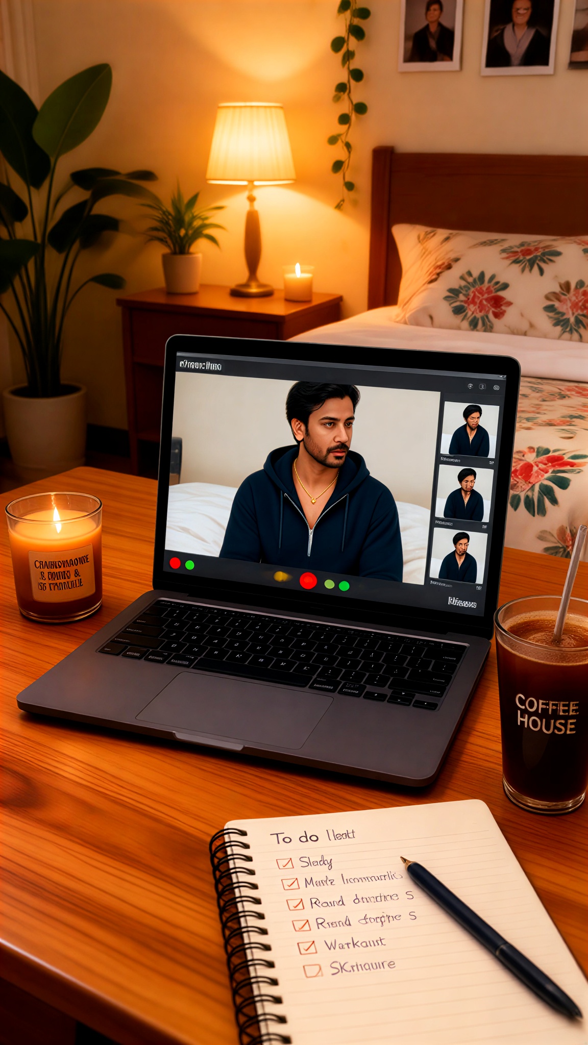 Selfie Scenes on a Laptop Screen image