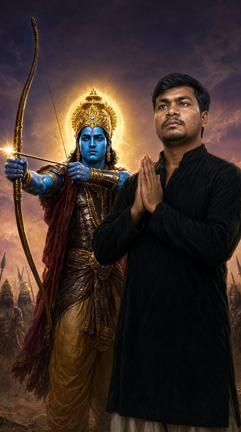 During the Dasara Festival, Rama Releases the Divine Arrow of Light image