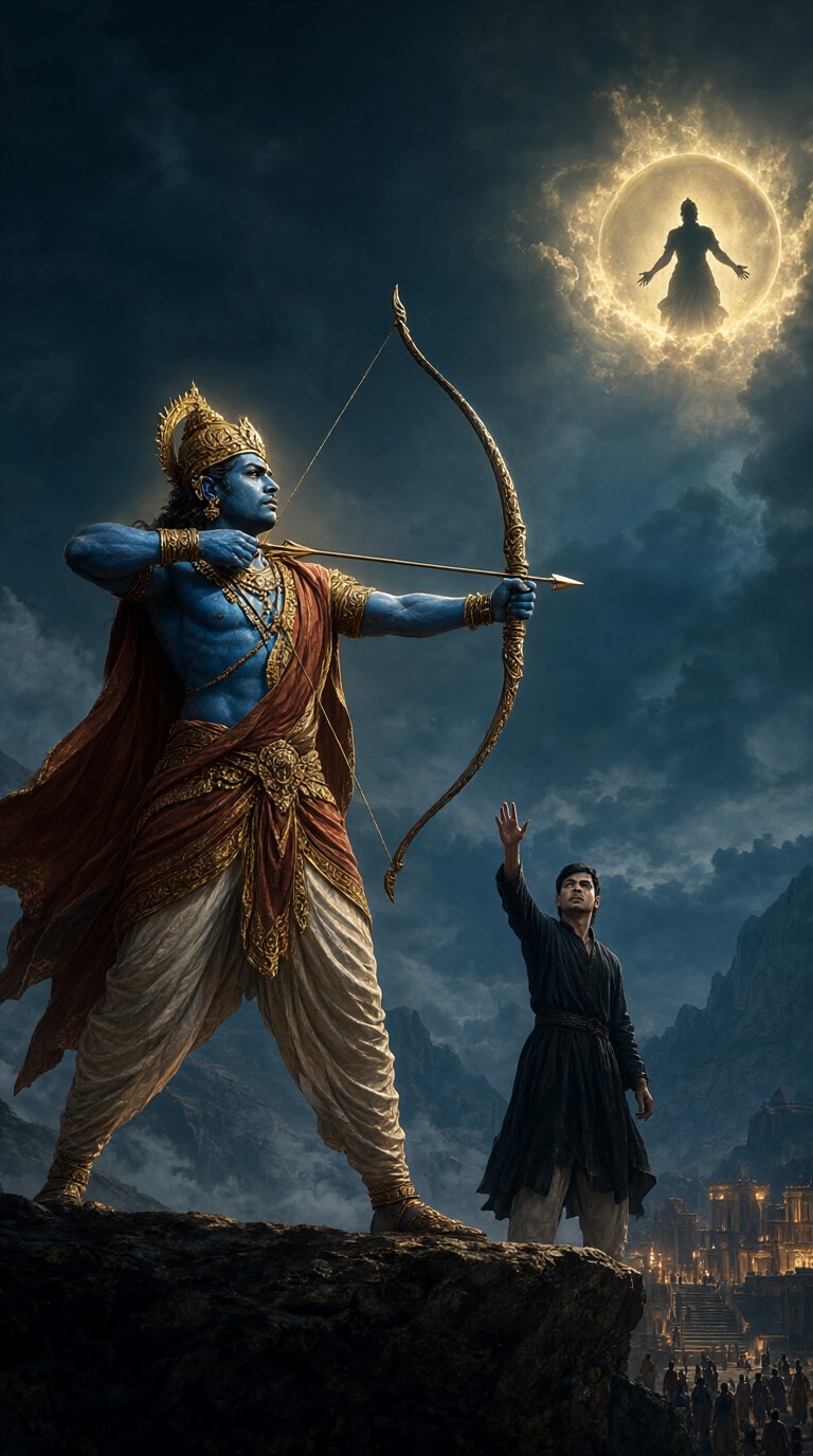 During the Dasara Festival, Rama Releases the Divine Arrow of Light image