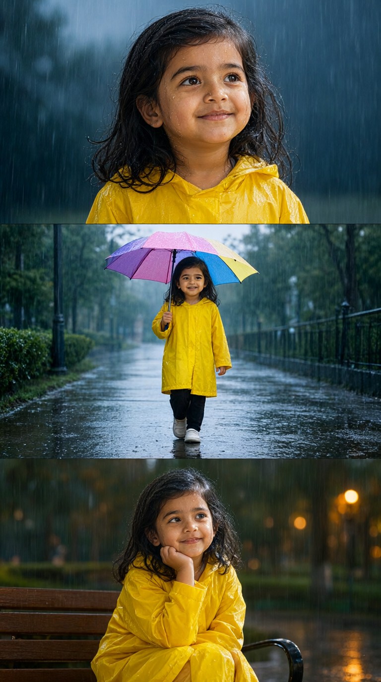 Rainy Day Beautiful Baby Girl image