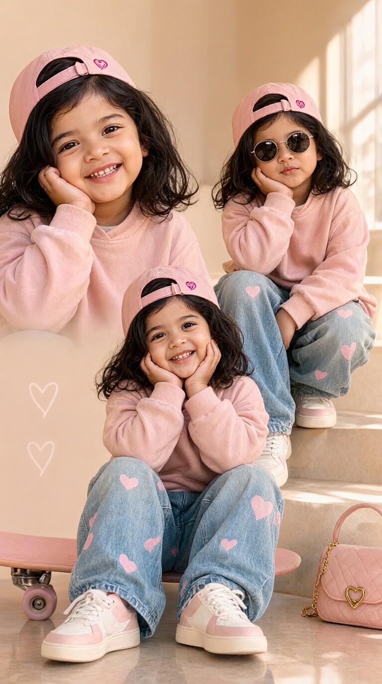 Pink Baby Girl Cute Photo image