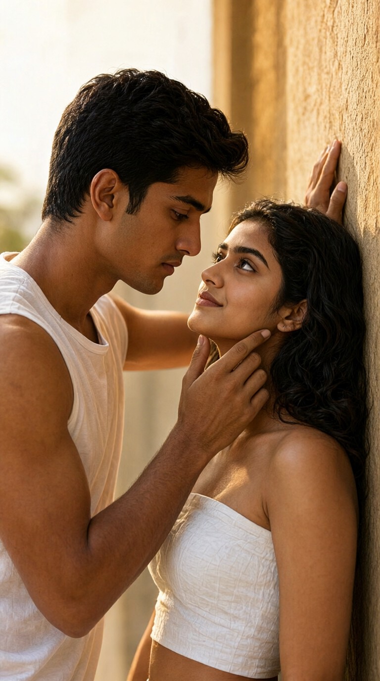 Beach tourism, eye contact image