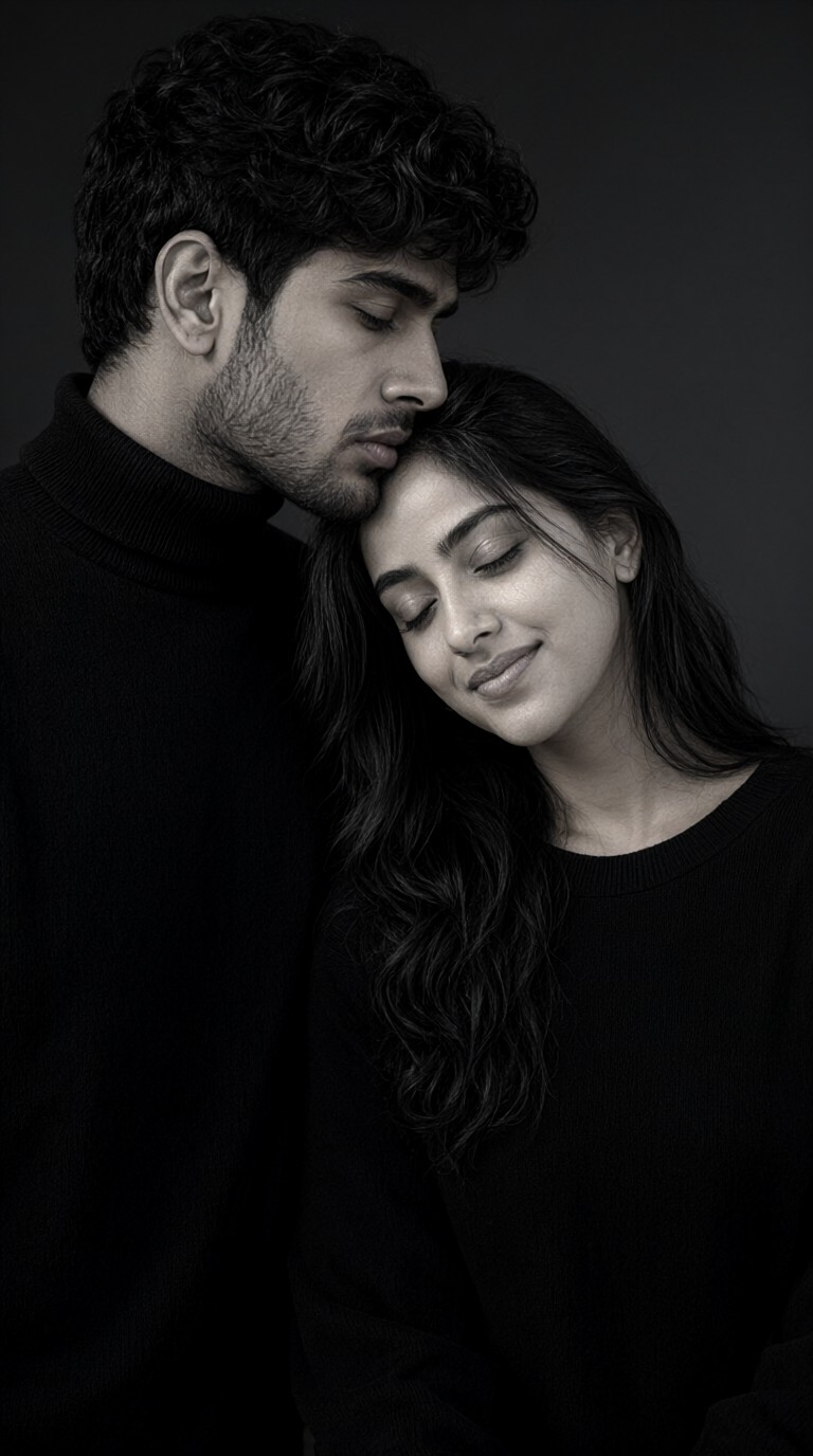 Black and White Fancy Couple Wallpaper image