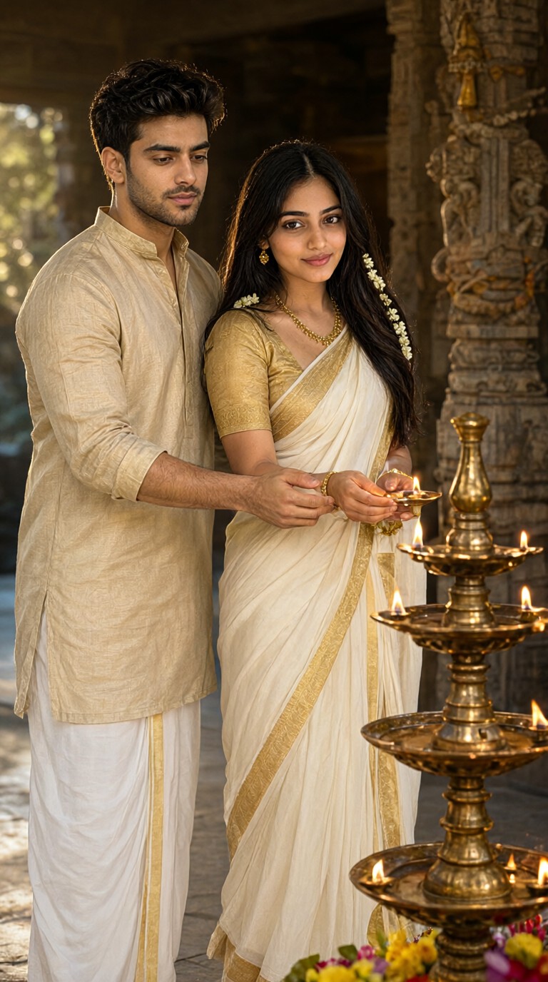 Lighting a prayer lamp with you image