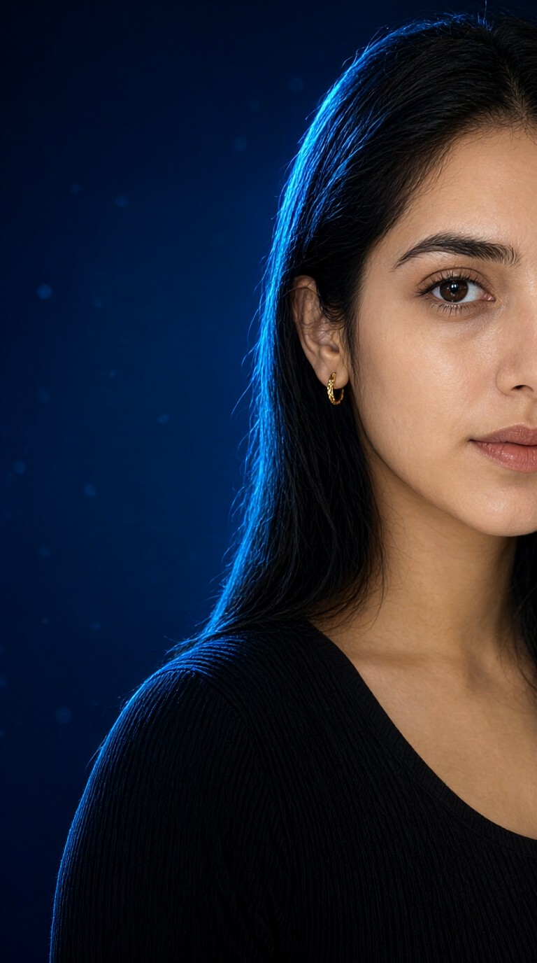 Black Top on a Blue Background image