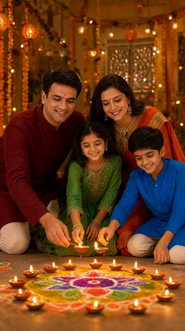 Lighting candles to pray for good fortune image