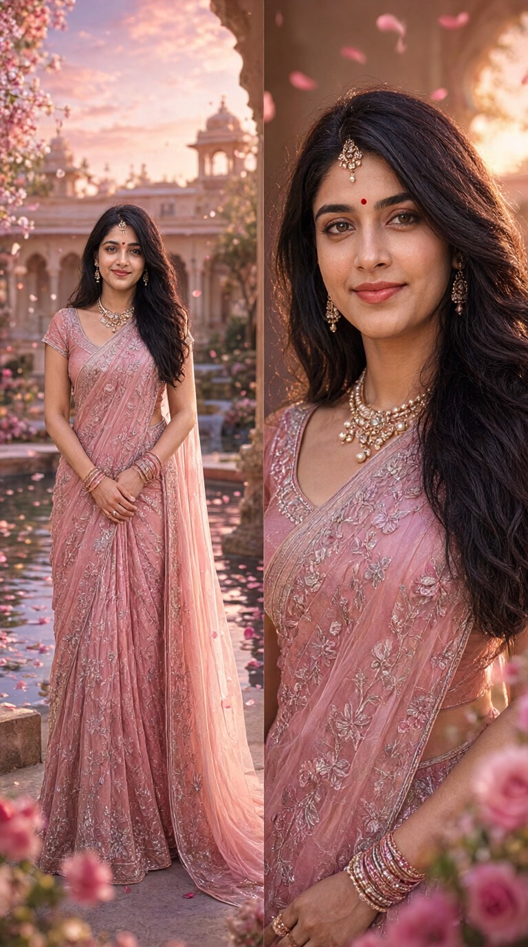 Imperial Floral Sari Costume Change image