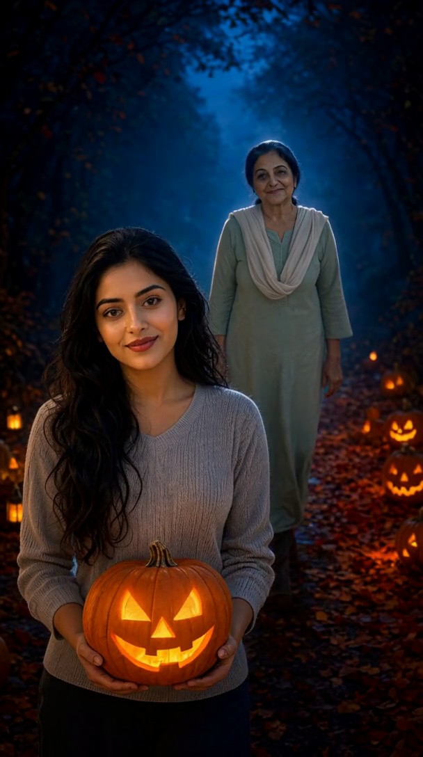 A jack-o’-lantern embraces a departed loved one image