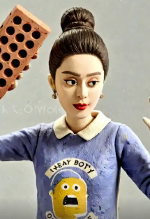 Anime character transformed into 3D clay
