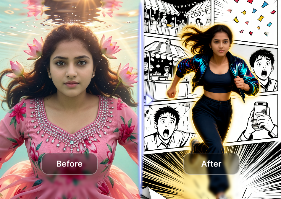 User easily creating comic art with AI