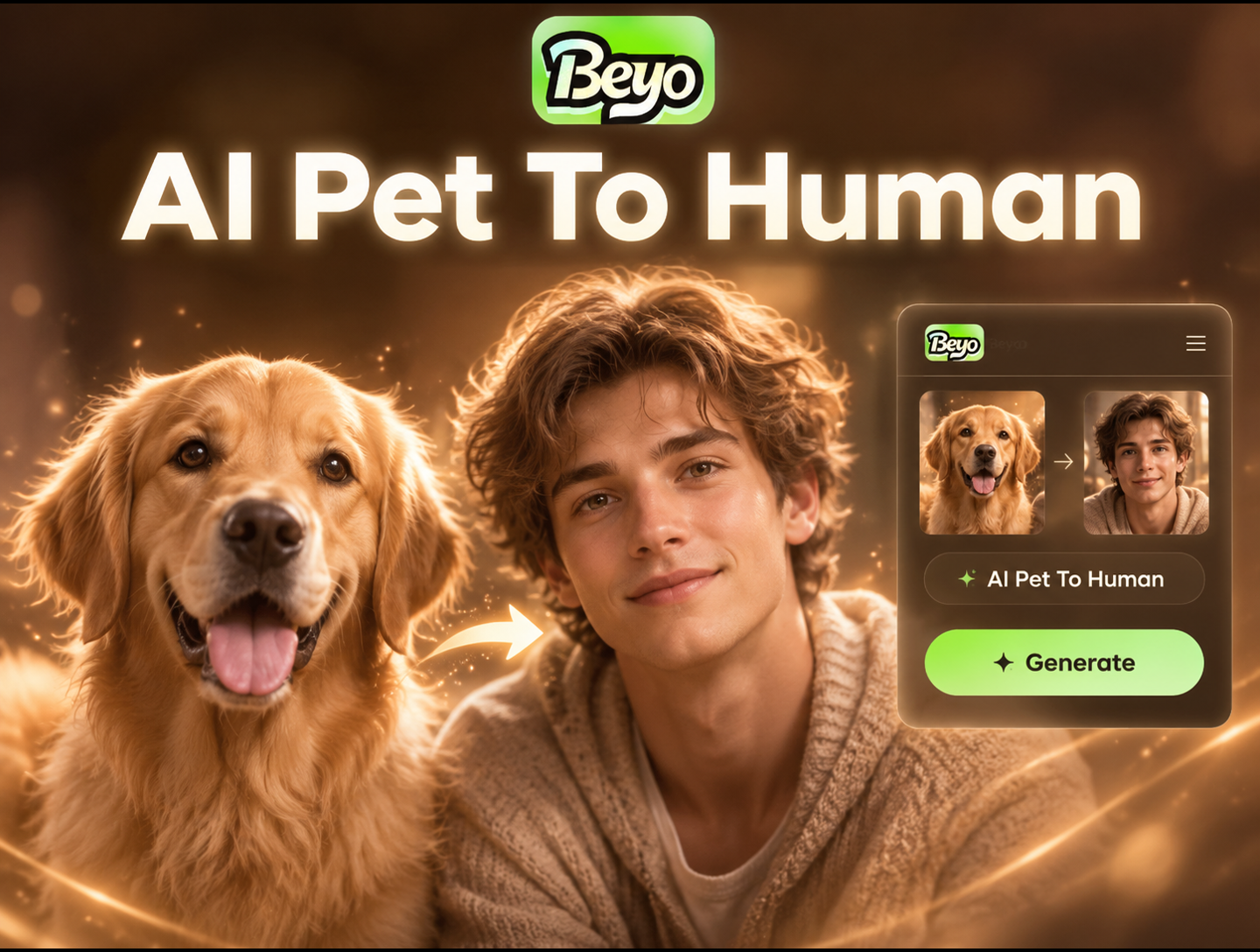 Realistic human portrait generated from a pet rabbit photo